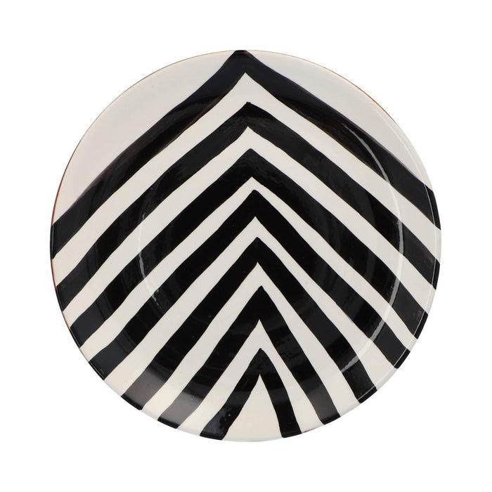 Breakfast plate with chevron pattern black 23cm - Small plates - Casa Cubista