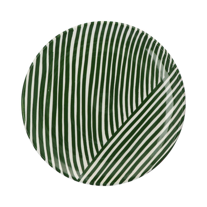 Ontbijtbord met criss - cross patroon donkergroen 23cm - Kleine borden - Casa Cubista