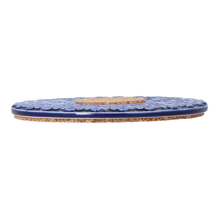 Pannenonderzetter kurk kobaltblauw 17cm - Pannenonderzetters - Duro Ceramics
