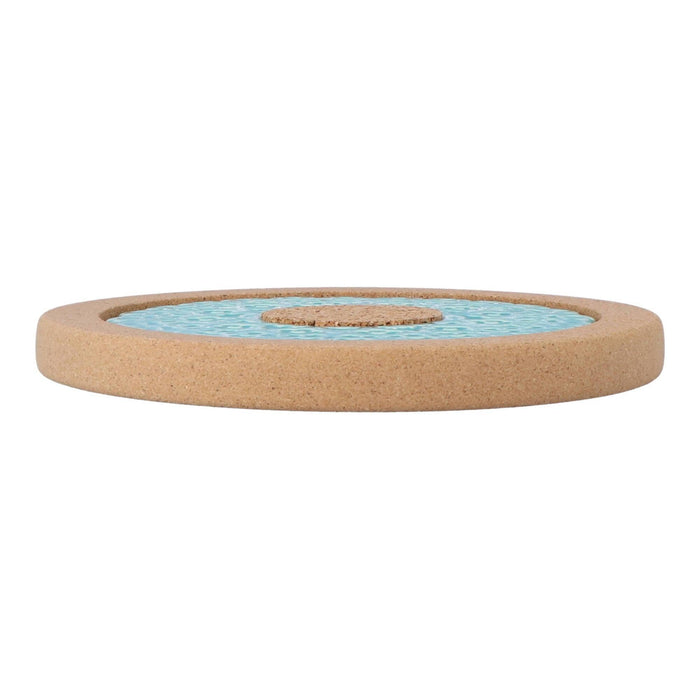 Pannenonderzetter kurk turquoise 19cm - Pannenonderzetters - Duro Ceramics