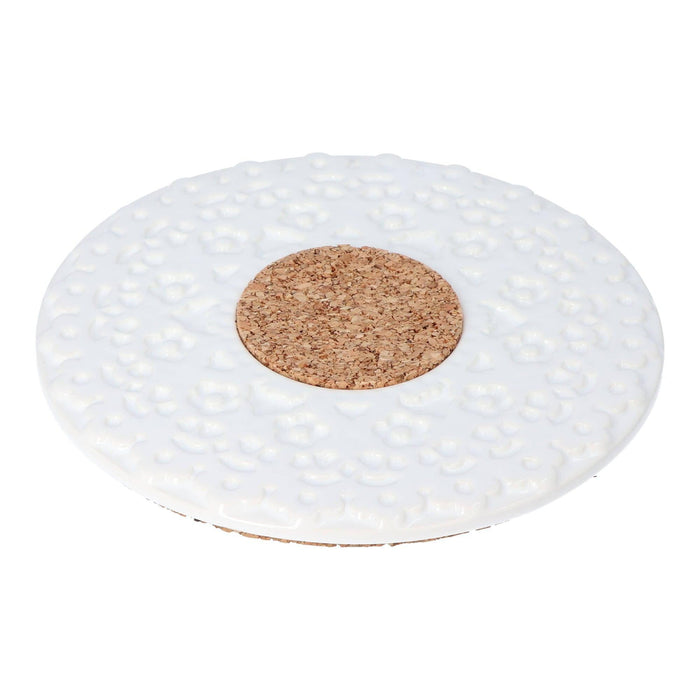 Pannenonderzetter kurk wit 17cm - Pannenonderzetters - Duro Ceramics