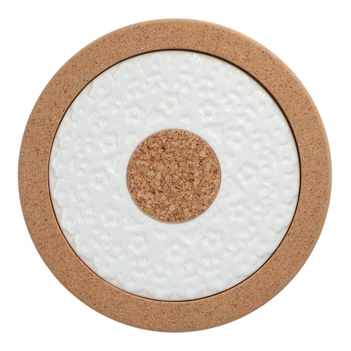 Pannenonderzetter kurk wit 19cm - Pannenonderzetters - Duro Ceramics