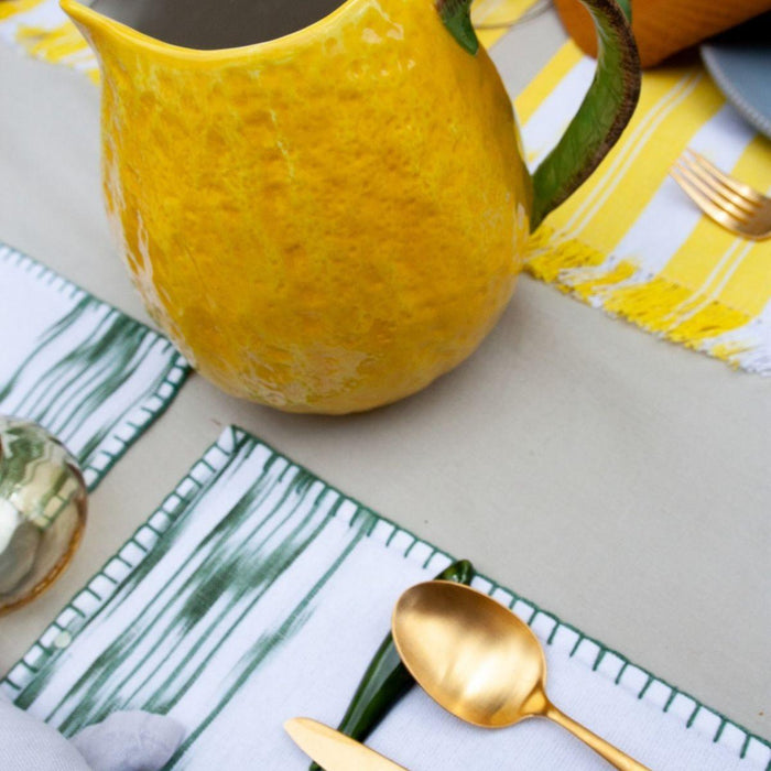 Placemat rafelrand Amarillo Limon motief 104 50x35cm - Placemats - Teixits Vicens