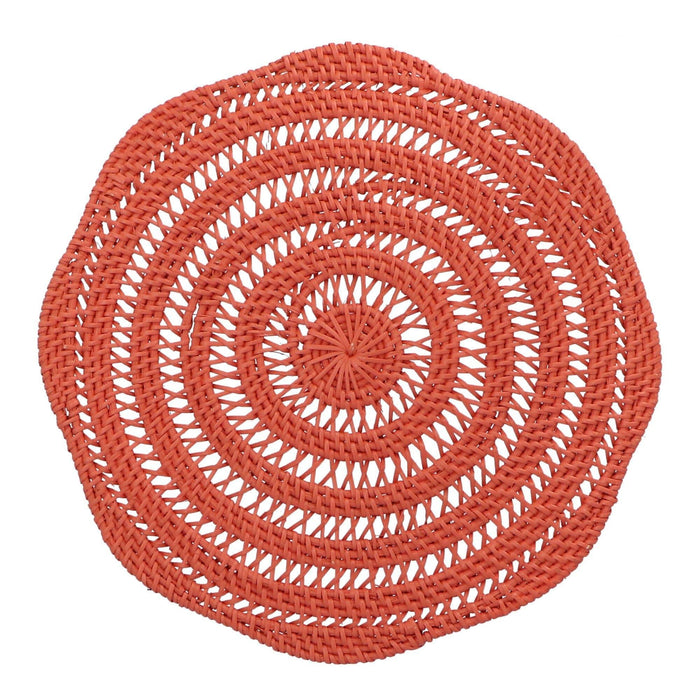Rattan placemat Aureo Salmon (set of 2) - Placemats - Mahe Homeware