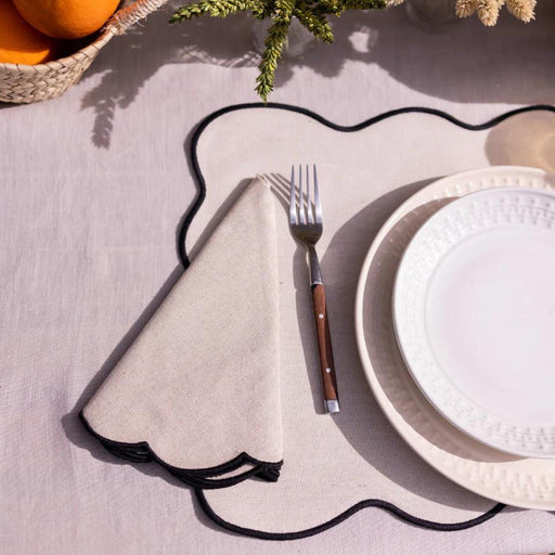 Napkin Belmonte Black 45x45cm - Napkins - Mariaida Home