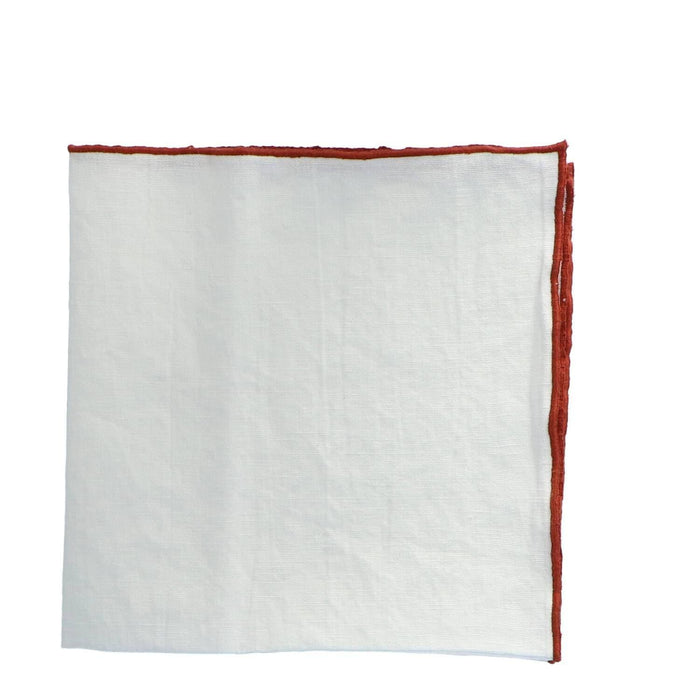 Napkin Bourdon Canvas Mimi - Blanc & Bourdon Argile (set of 6) - Napkins - Maison de Vacances