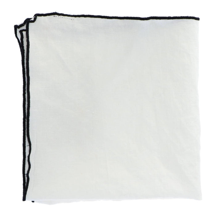 Servet Bourdon Canvas Mimi - Blanc & Bourdon Noir (set van 6) - Servetten - Maison de Vacances