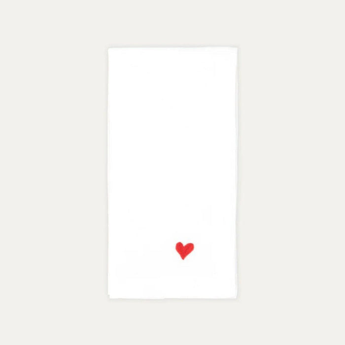 Servet Red Heart geborduurd 45x45cm - Servetten - Mariaida Home