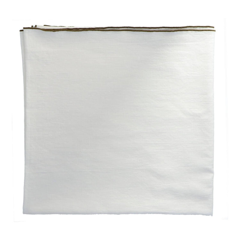 Tafelkleed Bourdon Canvas Mimi - Blanc & Bourdon Kaki 170x240cm - Tafelkleden - Maison de Vacances