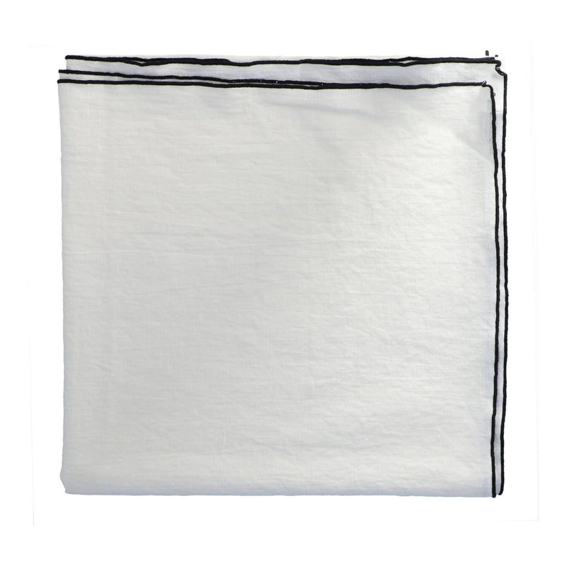 Tablecloth Bourdon Canvas Mimi - Blanc & Bourdon Noir 170x350cm - Tablecloths - Maison de Vacances