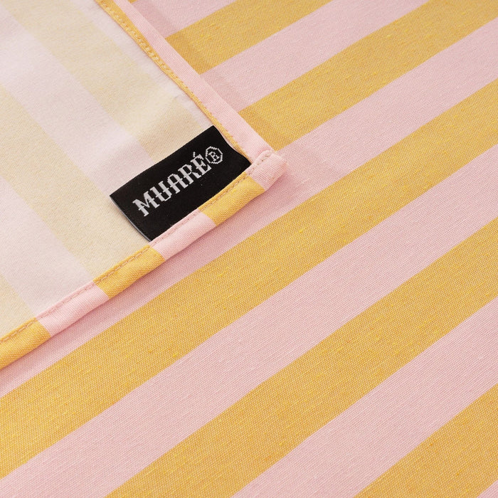 Tablecloth Maglia Raya yellow with pink stripe 160x300cm - Tablecloths - Muaré