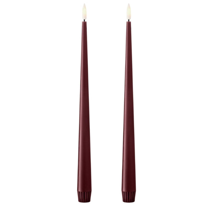 Taper candle 30cm Deep Wine LED (set of 2) - Candles - Ester & Erik
