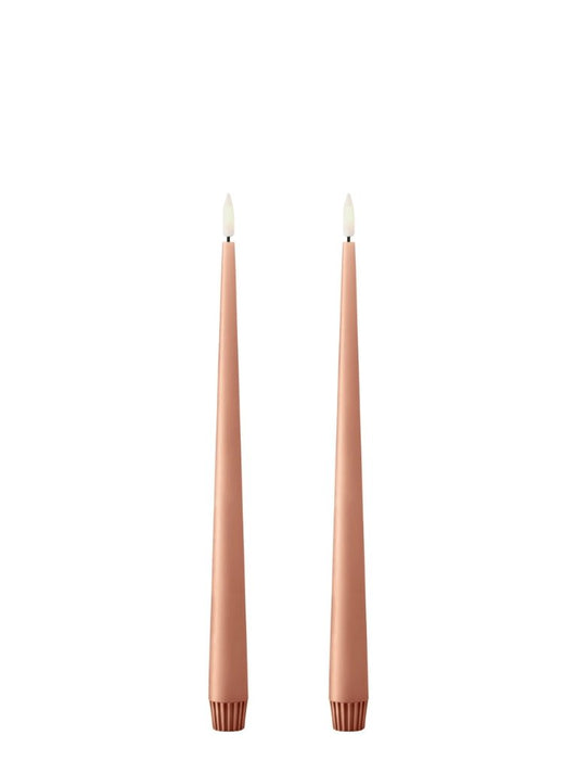 Taperkaars 30cm Rosy Caramel LED (set van 2) - Kaarsen - Ester & Erik