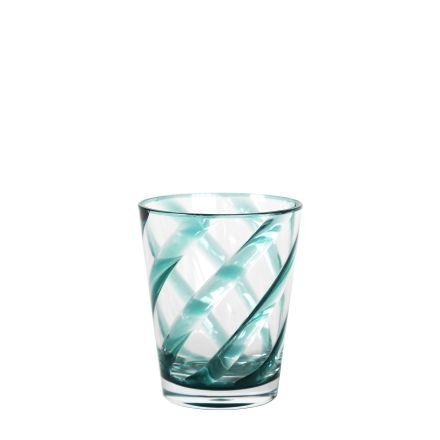 Waterglas turquoise spiral 11cm - gemaakt van melamine - Waterglazen - Fiorirà un Giardino
