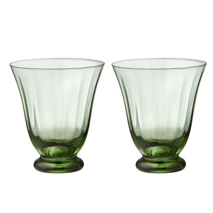Waterglazen Trellis Sage (set van 2) - Waterglazen - Bungalow