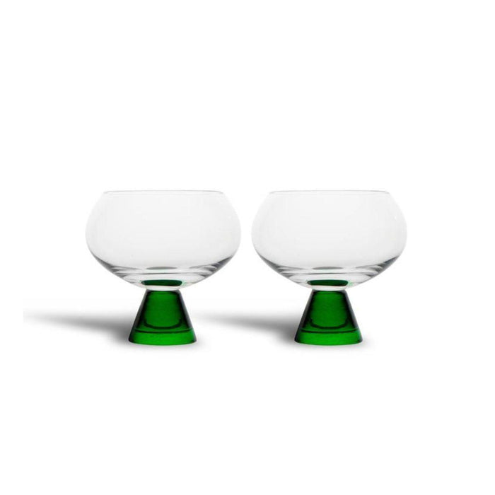 Wine glasses set Indy green (set of 2) - Wine glasses - Byon