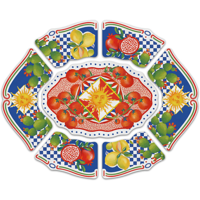 Appetizer schaal 7 delig Dolce Vita 50x60cm - gemaakt van melamine - Schalen - Baci Milano