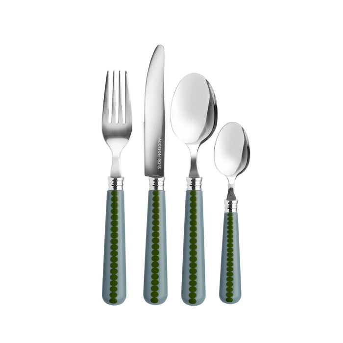 Bobbin bestekset Chambray & Khaki (16-delig, 4 sets van 4) - Besteksets - Addison Ross