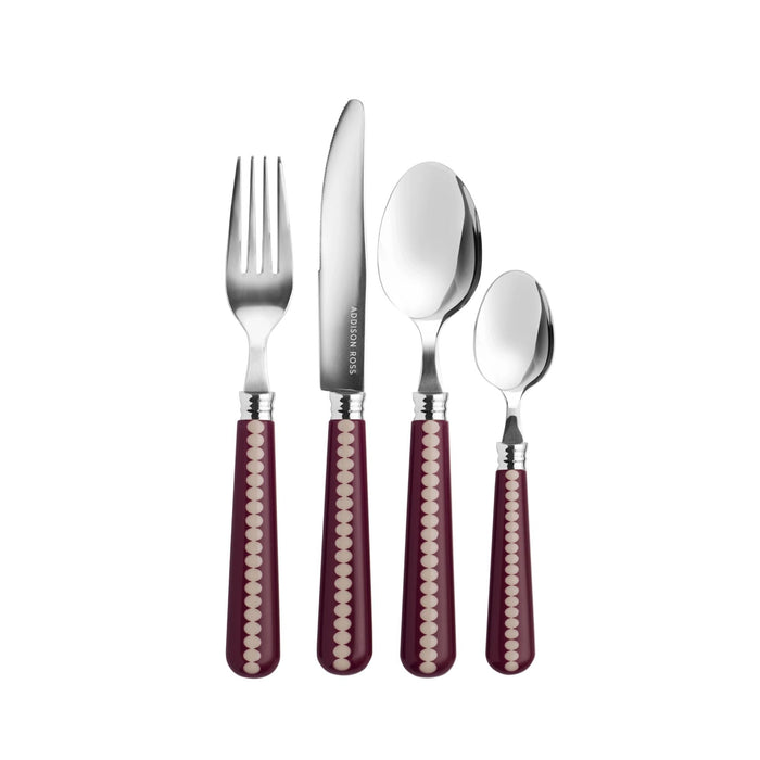 Bobbin bestekset Cherry & Cappuccino (16-delig, 4 sets van 4) - Besteksets - Addison Ross
