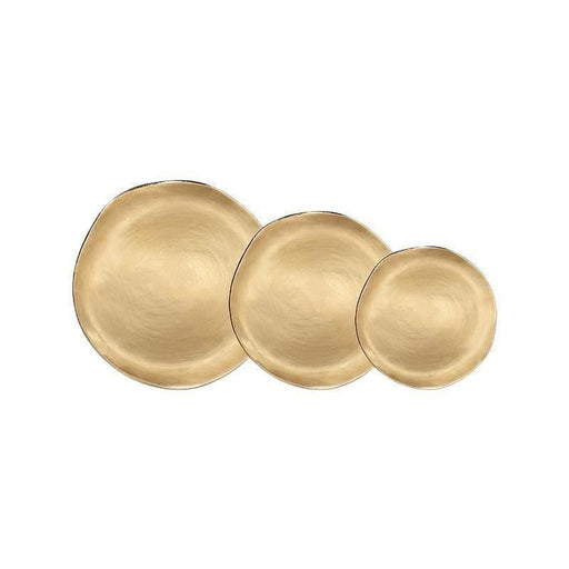 Plate imperfect gold 15, 18 and 22cm (set of 3) &Klevering - -. FOODIES IN HEELS