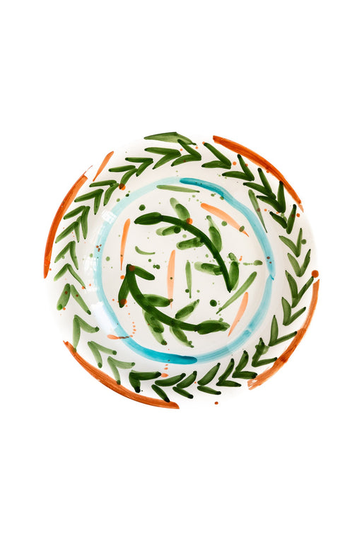 Bord Miguel Dark Green Feather 27cm - Kleine borden - Val Pottery