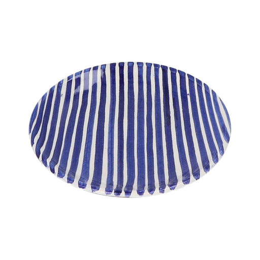 Drinks plate with small stripe pattern blue 12cm Casa Cubista - FOODIES IN HEELS