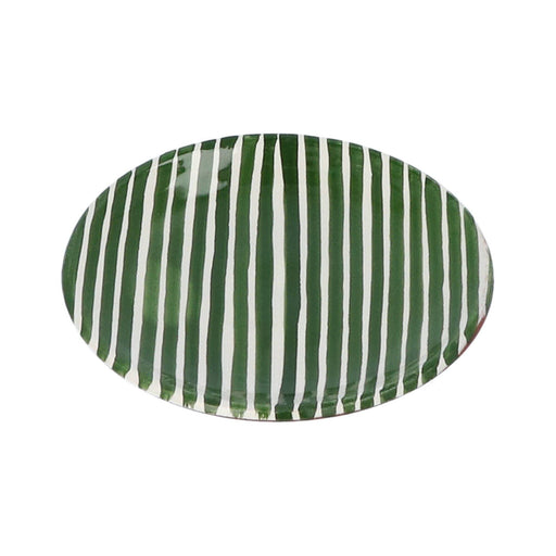 Drinks plate with small stripe pattern dark green 12cm Casa Cubista - FOODIES IN HEELS