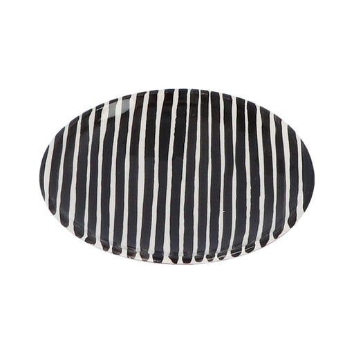 Drinks plate with small stripe pattern black 12cm Casa Cubista - FOODIES IN HEELS