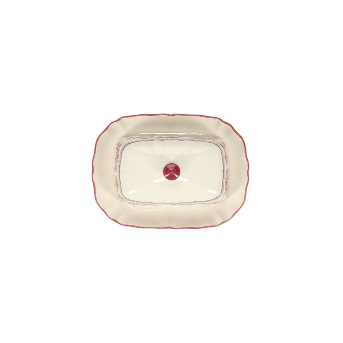 Boterpot 20x14,5xH8,5cm burgundy Cyril - Schalen - SP Collection