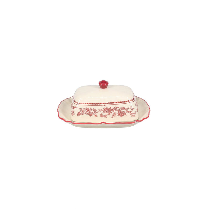 Boterpot 20x14,5xH8,5cm burgundy Cyril - Schalen - SP Collection