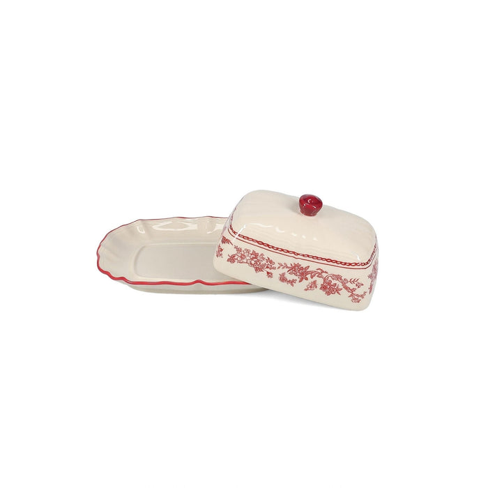 Boterpot 20x14,5xH8,5cm burgundy Cyril - Schalen - SP Collection