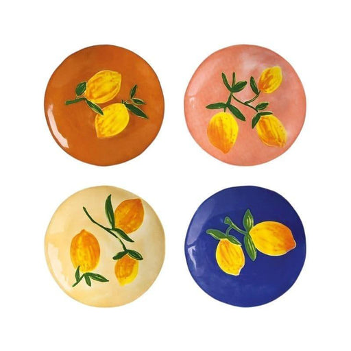 Citroen bord full colour 16cm (set van 4) &Klevering - FOODIES IN HEELS