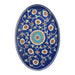 Dienblad ovaal handbeschilderd Ikat 48x39cm blauw wit Les Ottomans - FOODIES IN HEELS