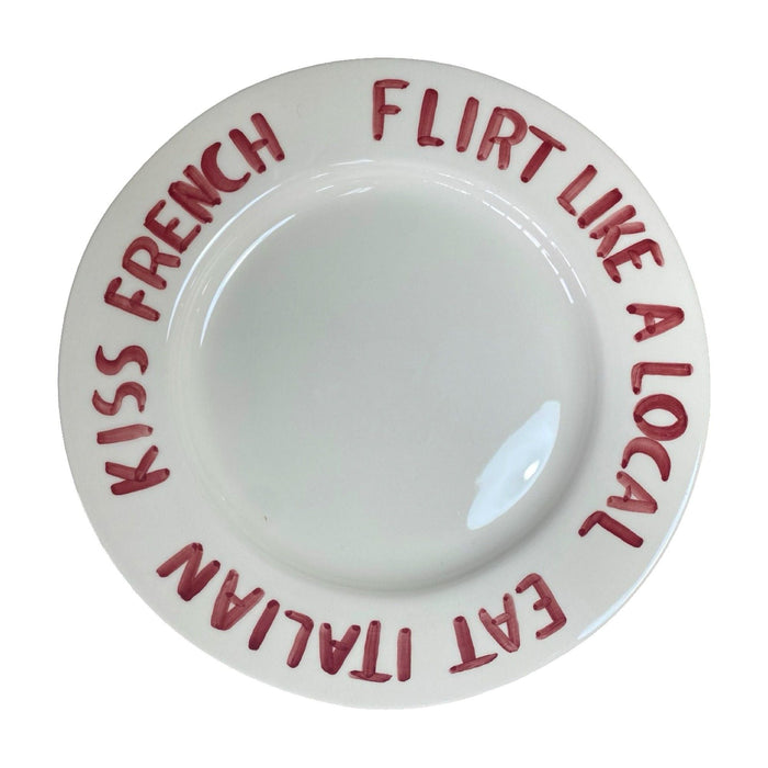 Dinerbord Eat Italian, kiss French, flirt like a local 27cm - Dinerborden - Studio Noticed