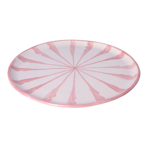 Dinerbord Granada streep roze 28cm - Dinerborden - Lenta Living