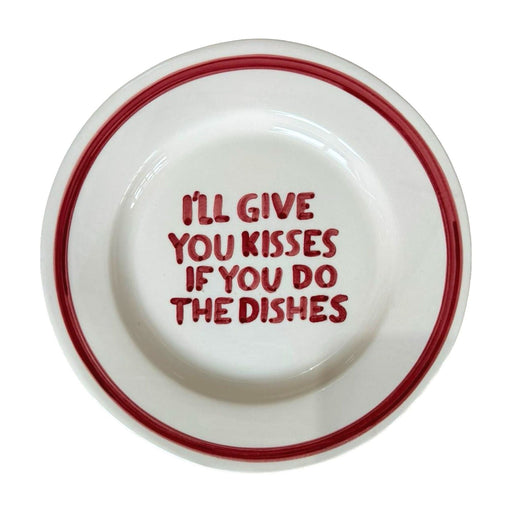 Dinerbord I'll give you kisses if you do the dishes 27cm - Dinerborden - Studio Noticed