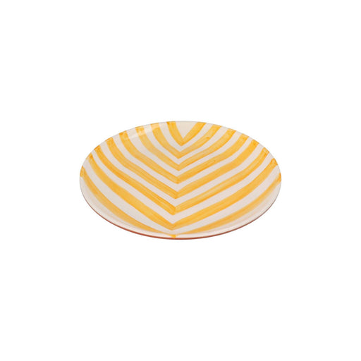 Dinner plate with chevron pattern yellow 27cm Casa Cubista - FOODIES IN HEELS