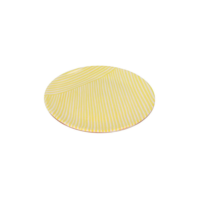 Dinerbord met criss - cross patroon citroengeel 27cm - Dinerborden - Casa Cubista