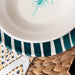 Dinerbord met streeppatroon groenblauw 27cm Casa Cubista - FOODIES IN HEELS