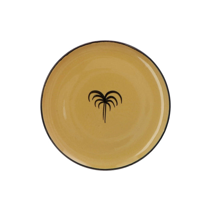 Dinerbord palmboom honinggeel gladde rand 25,5cm Enza Fasano - FOODIES IN HEELS
