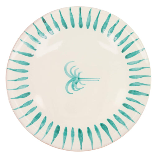 Dinerbord palmboom ivoorgroen gladde rand 25,5cm - Dinerborden - Enza Fasano