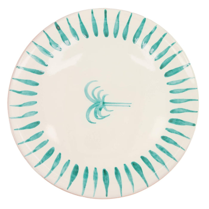 Dinerbord palmboom ivoorgroen gladde rand 25,5cm - Dinerborden - Enza Fasano