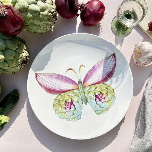 Dinner plate porcelain La dolce vita di una farfalla 31cm (set of 4) Bordy's - FOODIES IN HEELS