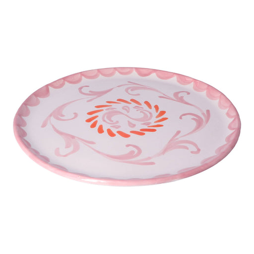 Dinerbord PXLL roze met oranje ikat 29cm - Dinerborden - Lenta Living