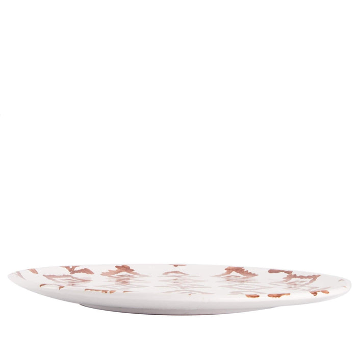Dinerbord ruitpatroon wit bruin gladde rand 28,5cm - Dinerborden - Enza Fasano