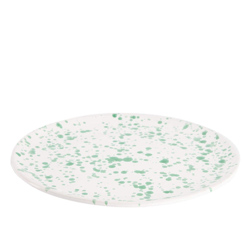 Dinerbord wit groen spetters gladde rand Smammriato 28,5cm Enza Fasano - FOODIES IN HEELS