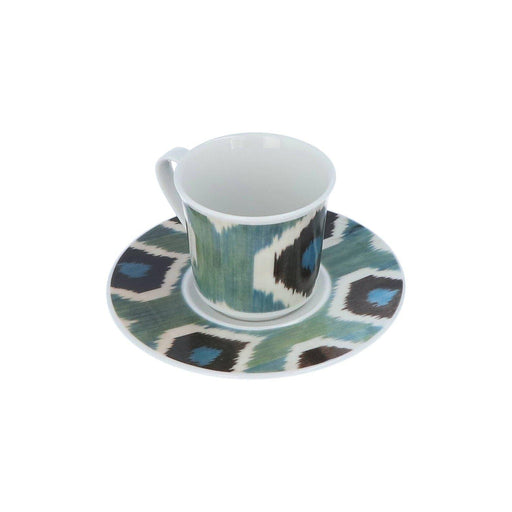 Espresso cup and saucer Ikat porcelain blue blue Les Ottomans - -. FOODIES IN HEELS