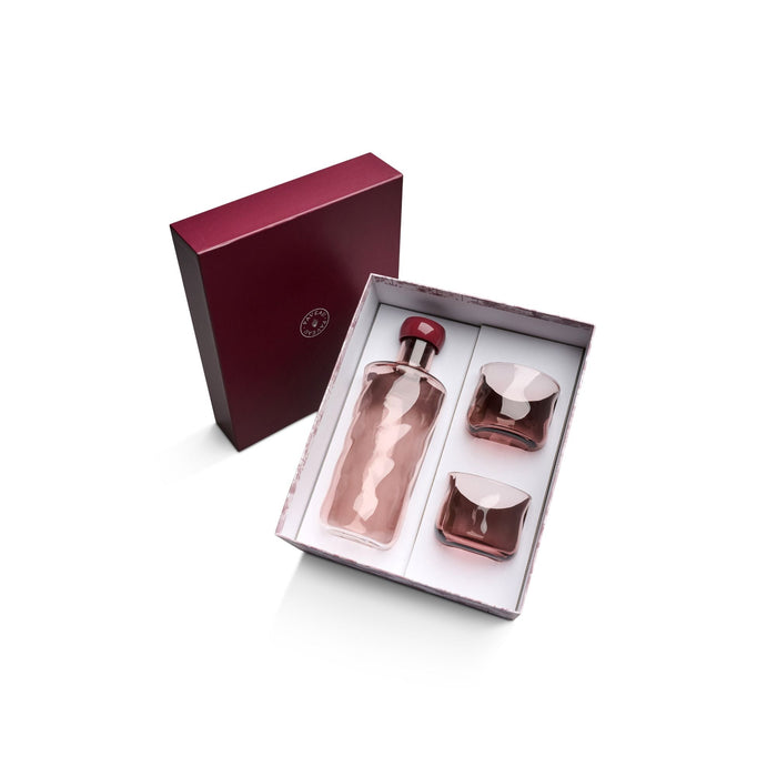 Giftset waterfles Swirl Glow 1,25L met 2 waterglazen - Karaffen glas - Paveau