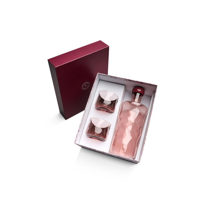Giftset waterfles Swirl Silt 1,25L met 2 waterglazen - Karaffen glas - Paveau