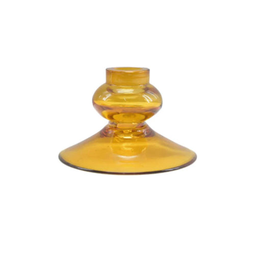 Glazen kandelaar mustard klein À la - FOODIES IN HEELS